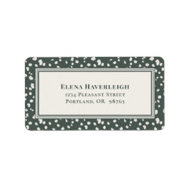 Botanical Forest Green Wildflower Lunaria Custom Adressaufkleber