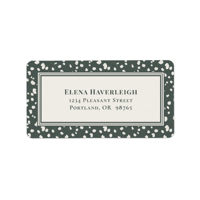 Botanical Forest Green Wildflower Lunaria Custom Adressaufkleber (Vorne)