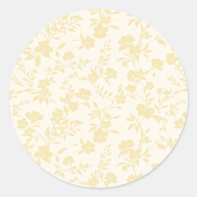 Botanical Garden Buttercream - Neutral Runder Aufkleber (Vorderseite)