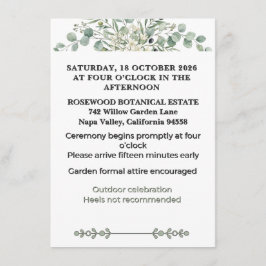 Botanical Garden Romance Details  Begleitkarte