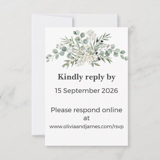 Botanical Garden Romance RSVP Card Karte (Vorderseite)