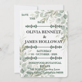 Botanical Garden Romance Save the Date Card