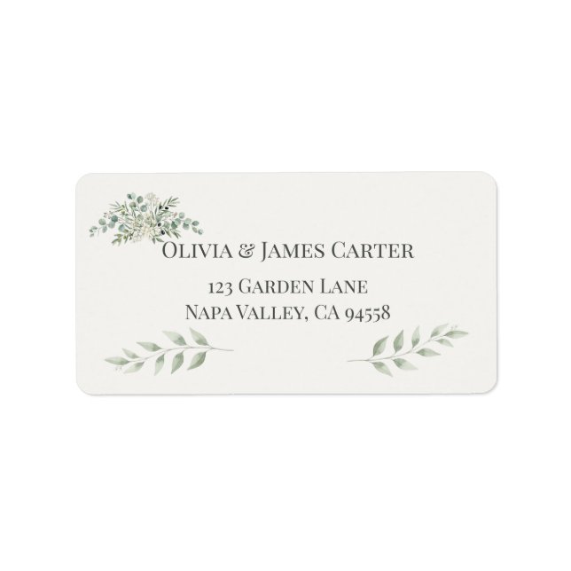 Botanical Garden Romance Wedding Address Labels Adressaufkleber (Vorne)