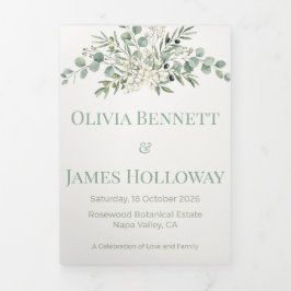 Botanical Garden Romance Wedding Dreifach-gefaltete Programmkarte