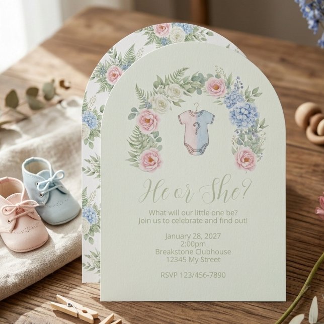 Botanical Gender Reveal Invitation Einladung (gender reveal party invitation)