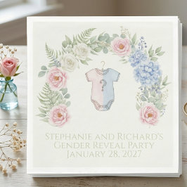 Botanical Gender Reveal Napkin Serviette