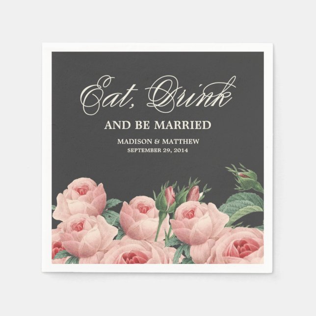 Botanical Glamour | Personalisiert Paper Napkins Serviette (Vorderseite)