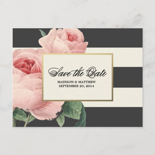 Botanical Glamour | Save the Date Postkarte (Vorderseite)