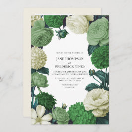 Botanical Green, Fern Shadow & Ivory Bud Wedding Einladung