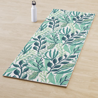 Botanical green leaves plants modern  yogamatte