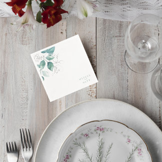 Botanical Greenery Wedding Napkin Serviette
