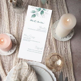 Botanical Greenery Wedding Reception Menu Menükarte