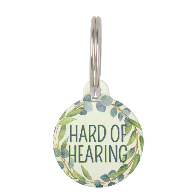 Botanical Hard of Hearing Green Deafness Haustiermarke (Vorderseite)