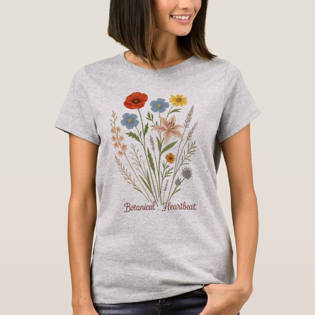 Botanical Heartbeat- dgn by Maaya Prints, Women's T-Shirt (Vorderseite)