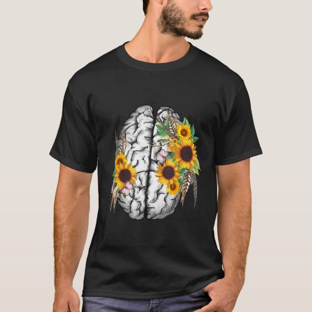 Botanical human brain mental health artistic anato T-Shirt (Vorderseite)