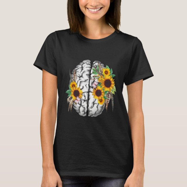 Botanical human brain mental health artistic anato T-Shirt (Vorderseite)