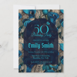 Botanical Inspired Call Lilies Inspired Birthday Einladung