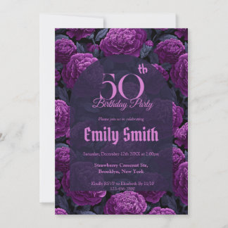 Botanical Inspired Carnation Accent 15Th Birthday  Einladung
