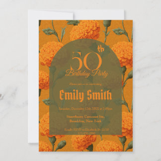 Botanical Inspired Carnation Fantasy Birthday Part Einladung