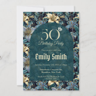 Botanical Inspired Lilies Floral Adult Birthday