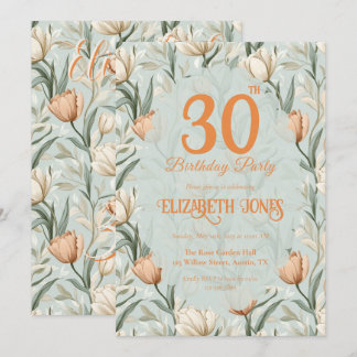 Botanical Inspired Tulip Floral Summer Party Einladung