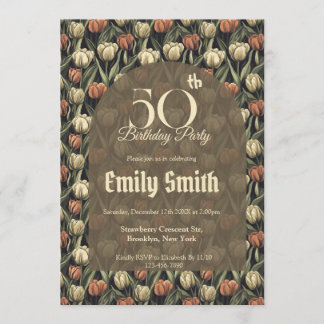 Botanical Inspired Tulip Petal Party Einladung