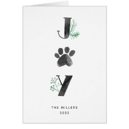 Botanical Joy Paw Print | Pet Holiday Faltkarte
