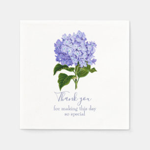 Botanical Lavender Hydrangea Script Vielen Dank Serviette