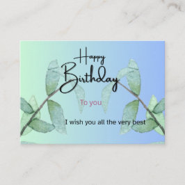 Botanical Leaves Birthday Card | Elegant Gradient Begleitkarte