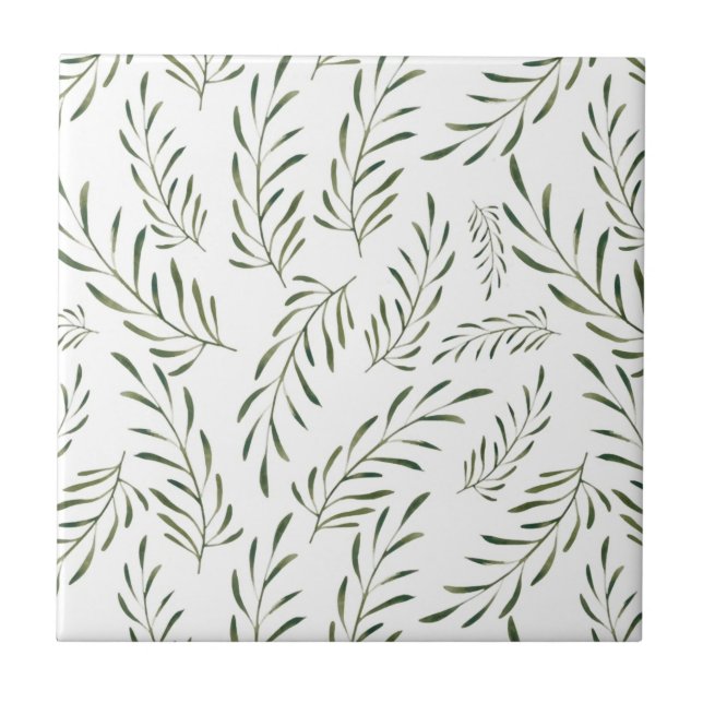 Botanical Leaves seamless Pattern Fliese (Vorderseite)