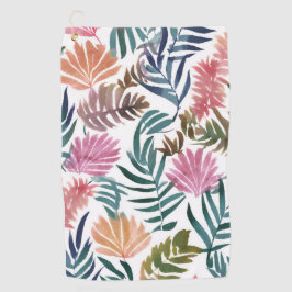 Botanical Leaves Watercolor | Floral Colorful Leaf Golfhandtuch