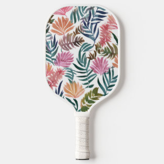 Botanical Leaves Watercolor | Floral Colorful Pickleball Schläger