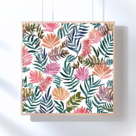 Botanical Leaves Watercolor | Floral Colorful Poster
