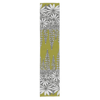 Botanical Lupine Mustard Yellow Table Runner Kurzer Tischläufer