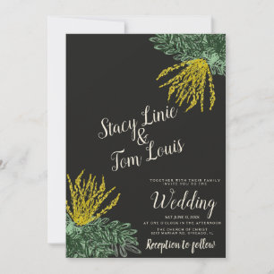 Botanical Mahonia Shrub Wedding Einladung