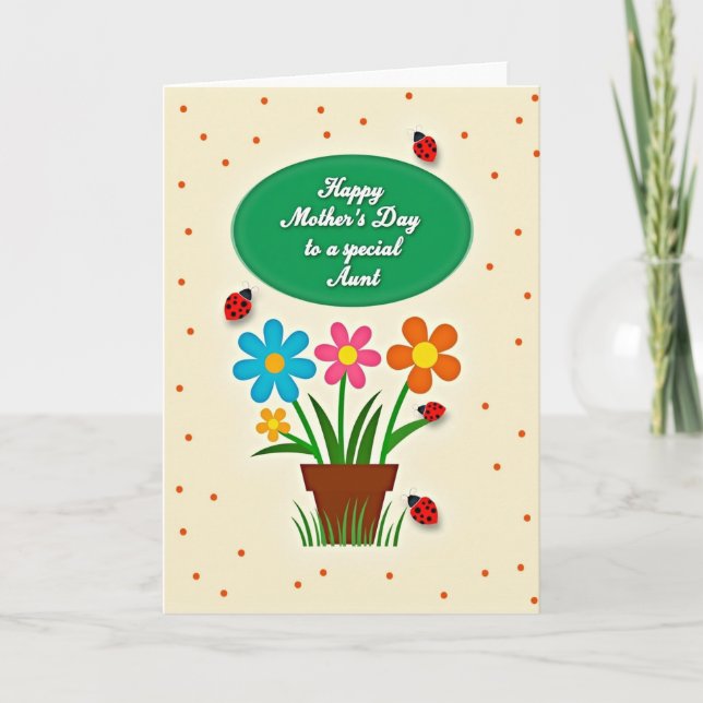 Botanical Mothers Day Bugs Card Karte (Vorderseite)