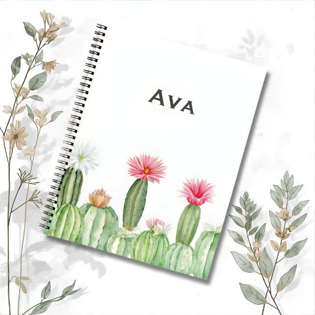 Botanical Notebook – Blooming Cactus Garden 🌵 Notizbuch (Von Creator hochgeladen)