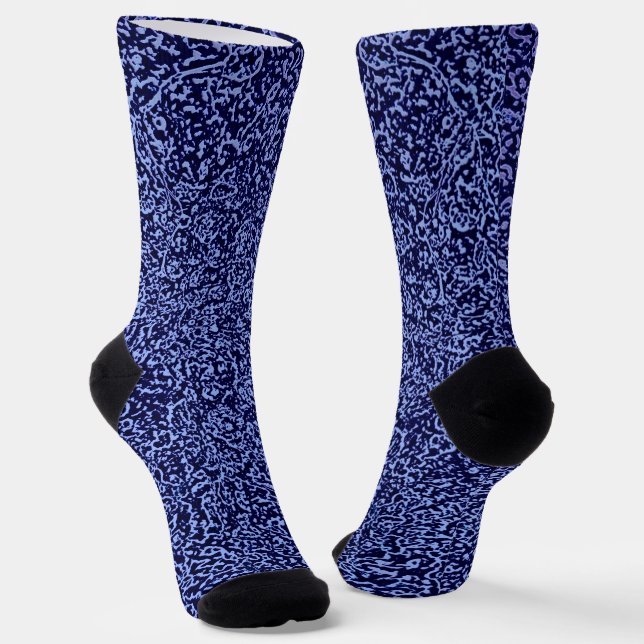 Botanical Pattern in Blue 1 Socken (Gewinkelt)