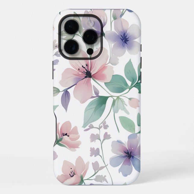 Botanical Pattern, Pastel Color iPhone Hülle (Rückseite)
