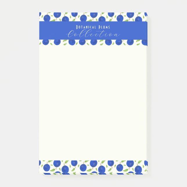Botanical Plums Collection Ivory Post-it Klebezettel (Vorderseite)