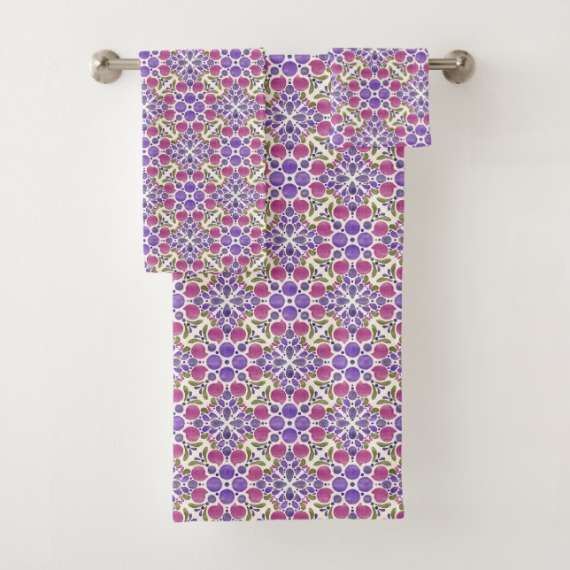 Botanical Pop - Berry Badhandtuch Set (Insitu)
