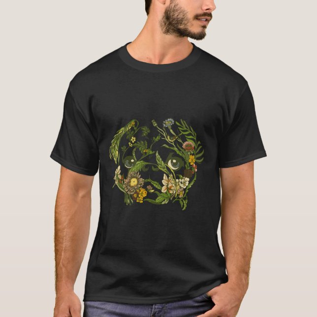 Botanical Pug Classic 373 T-Shirt (Vorderseite)