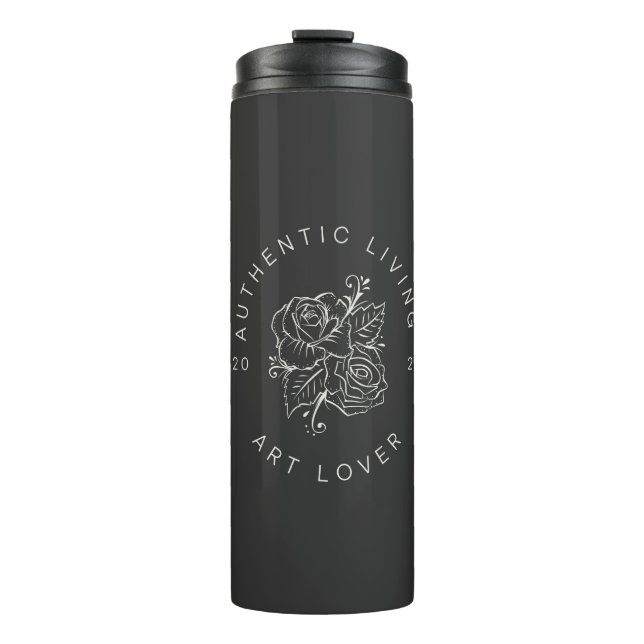 Botanical Rose Circle Logo Thermosbecher (Vorderseite)