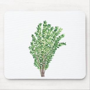 Botanical rustic kitchen garden herbs thyme mousepad