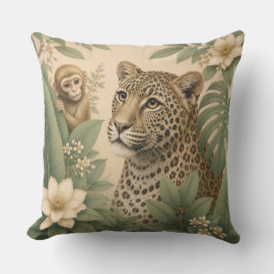 Botanical Safari Leopard Kissen