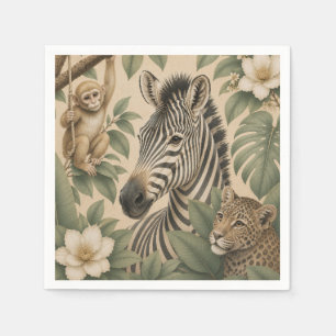Botanical Safari Zebra-Papier-Serviette Serviette