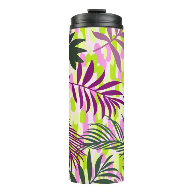 Botanical seamless pattern mixed with geometric sh thermosbecher (Vorderseite)