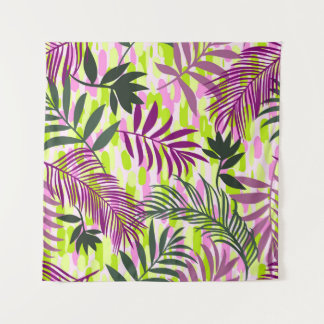 Botanical seamless pattern mixed with geometric sh wandteppich
