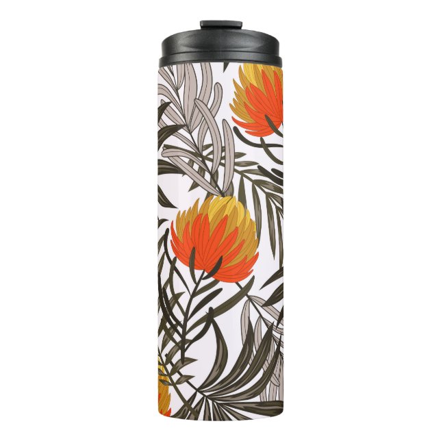 Botanical seamless tropical pattern with bright pl thermosbecher (Vorderseite)