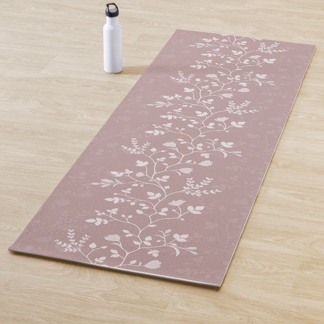 Botanical Serenade delicate floral silhouette Yogamatte (Beispiel)